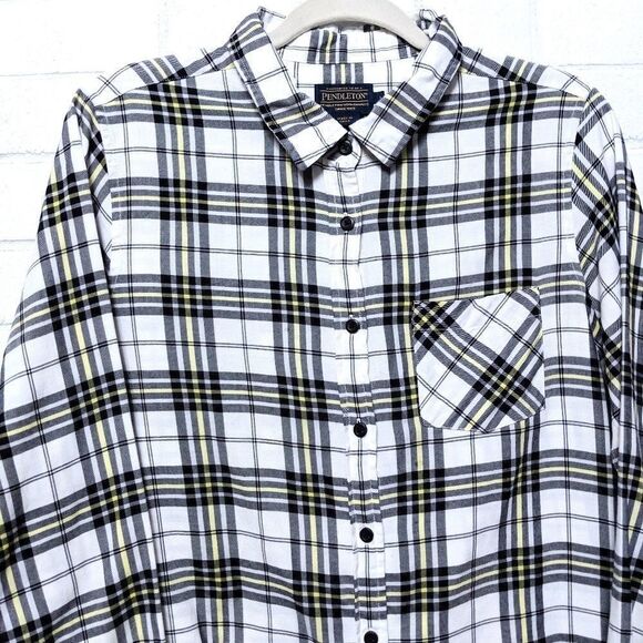 PENDLETON Cotton Plaid Button Up Shirt L - Picture 2 of 8